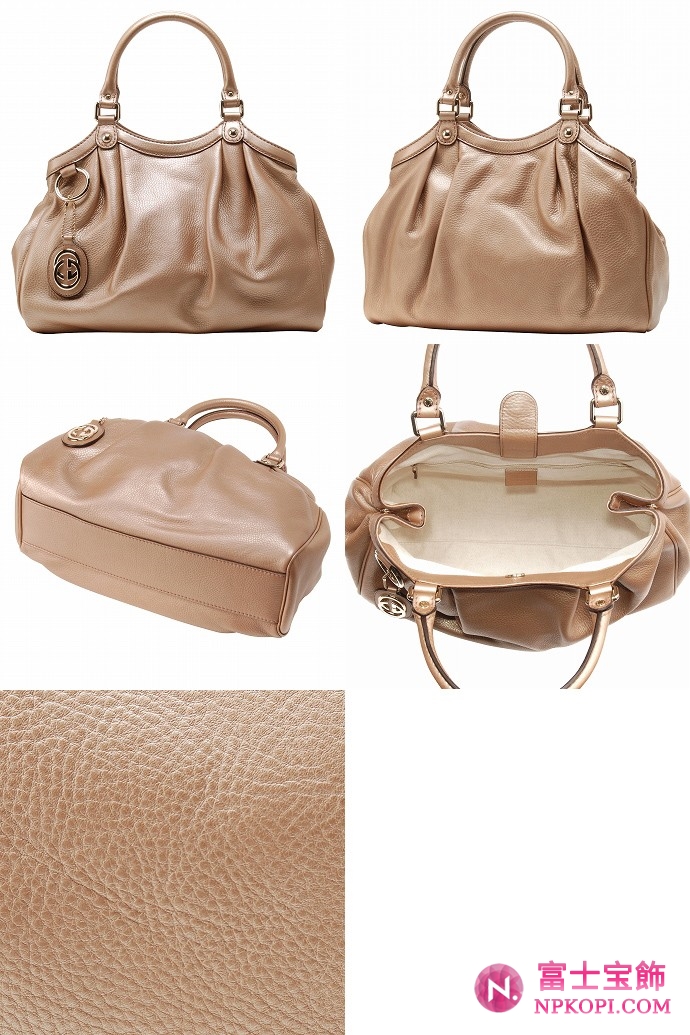 GUCCI/グッチ 2012年春夏SUKEYグッチシマGG柄Gチャーム付きミディアムトートバッグ 211944 AH90G 2729 